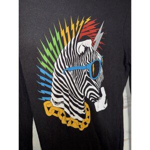 Lauren Moshi Long Sleeve Fitted Thermal Zebra Stripe Graphic Size XL Designer